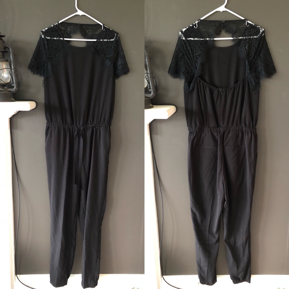 Loft Black Lace Jumpsuit